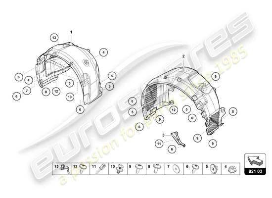 a part diagram from the Lamborghini Evo Coupe (2023) parts catalogue