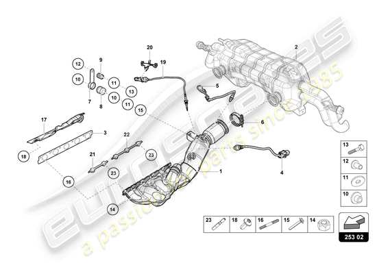 a part diagram from the Lamborghini Evo Coupe 2WD (2021) parts catalogue