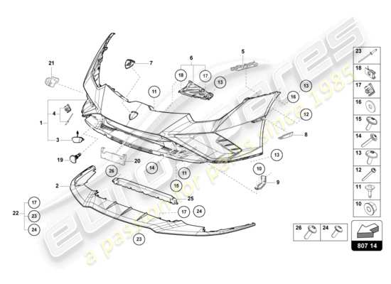 a part diagram from the Lamborghini Evo Coupe 2WD (2021) parts catalogue