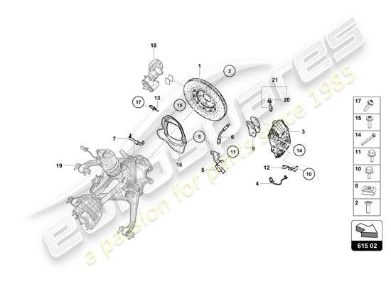 a part diagram from the Lamborghini HURACAN EVO parts catalogue