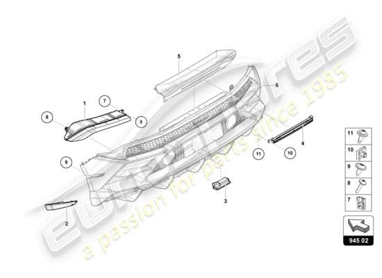 a part diagram from the Lamborghini HURACAN EVO parts catalogue