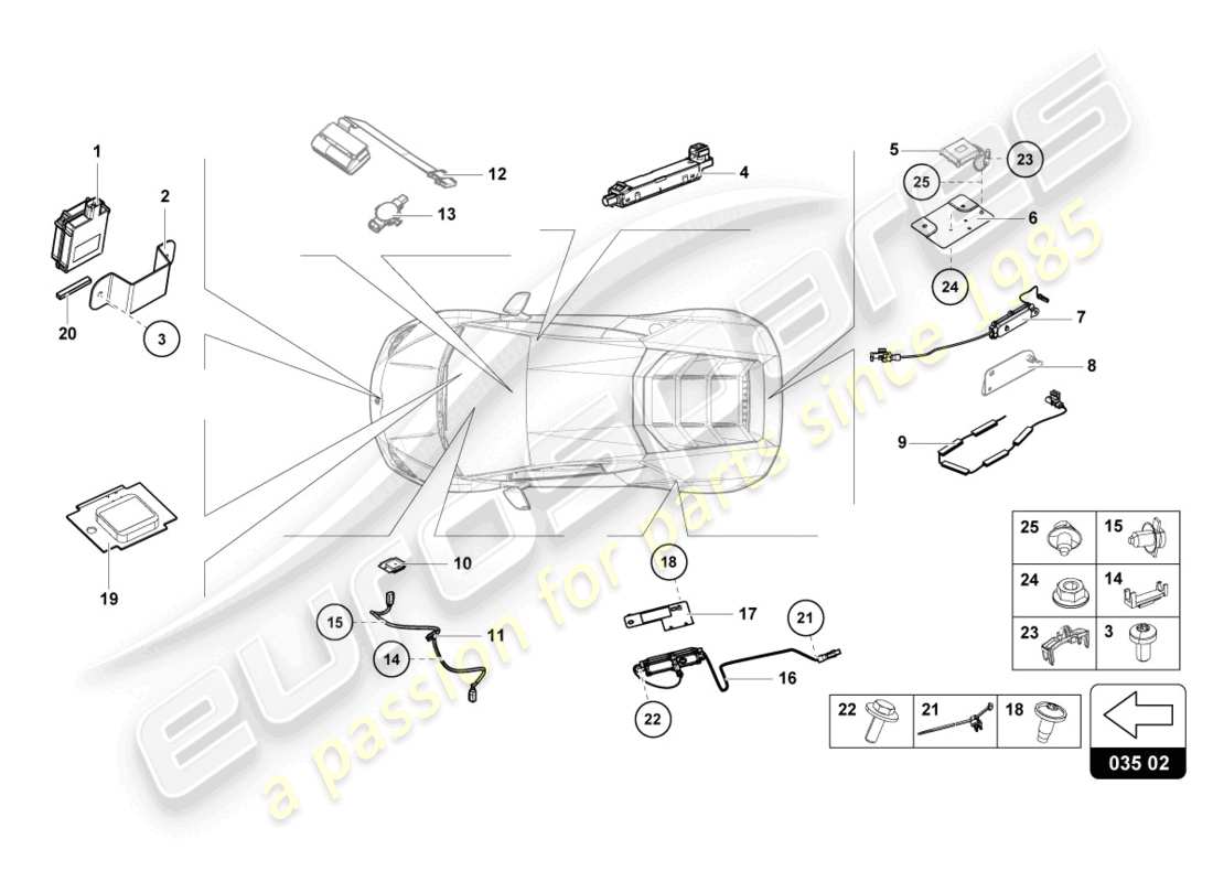 Lamborghini Evo Coupe 2WD (2023) loudspeaker Part Diagram