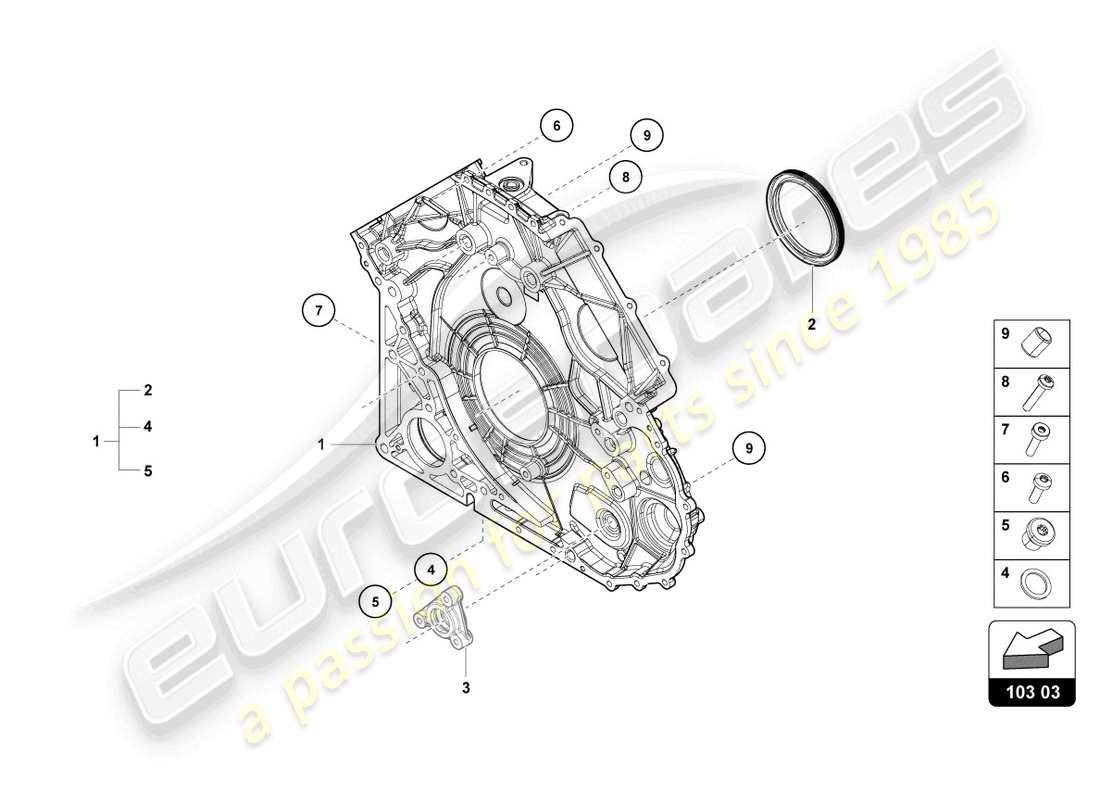 Lamborghini Evo Coupe 2WD (2023) cover for timing case Part Diagram