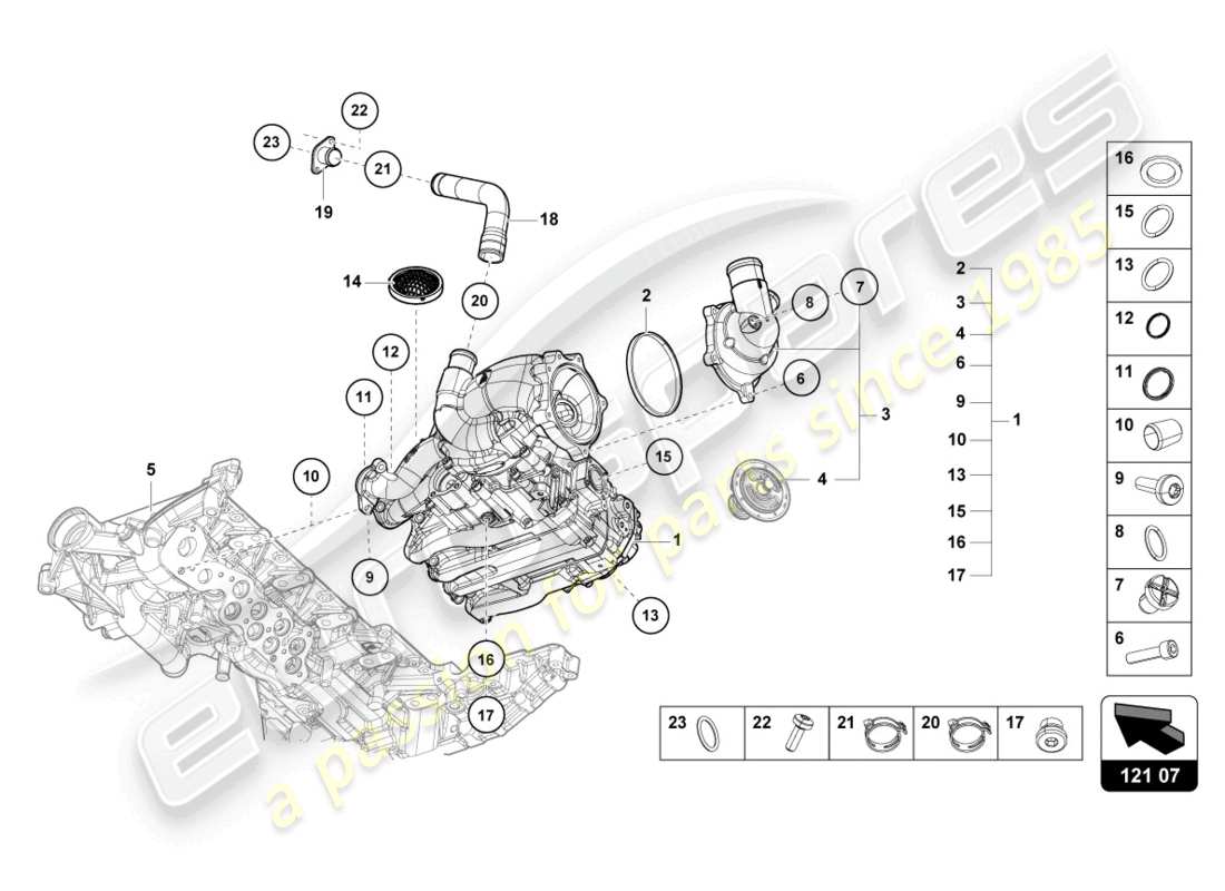 Lamborghini Evo Coupe 2WD (2023) oil pump Part Diagram