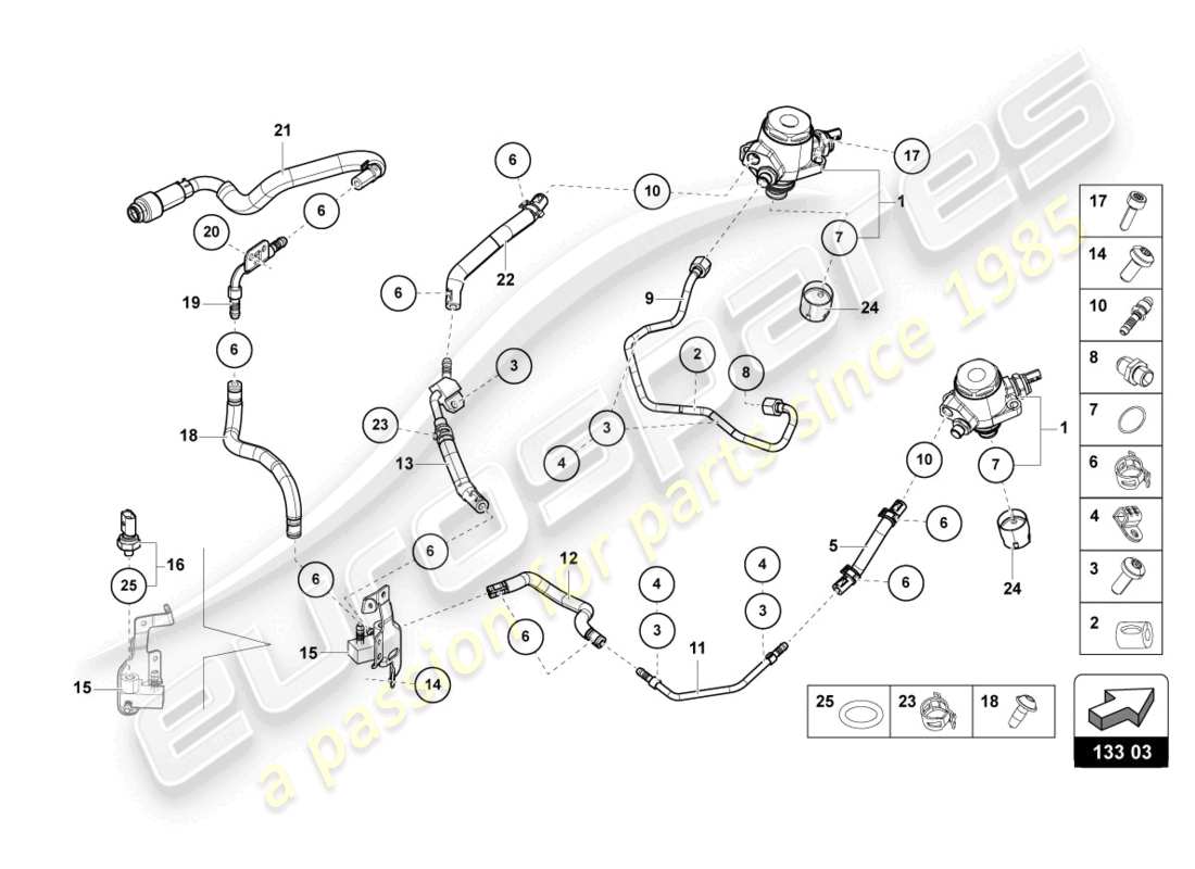 Lamborghini Evo Coupe 2WD (2023) fuel pump Part Diagram