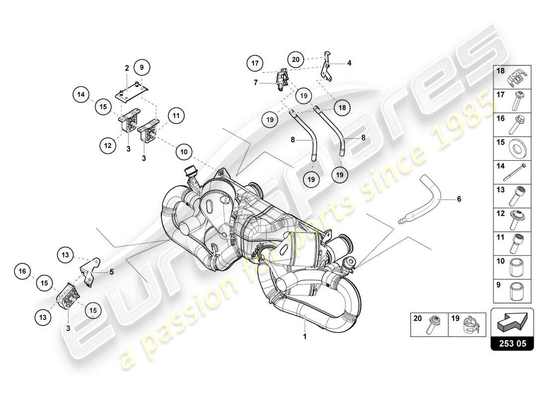 Lamborghini Evo Coupe 2WD (2023) SILENCER Part Diagram