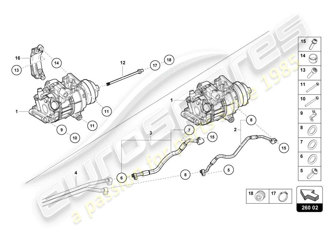 Lamborghini Evo Coupe 2WD (2023) A/C COMPRESSOR Part Diagram