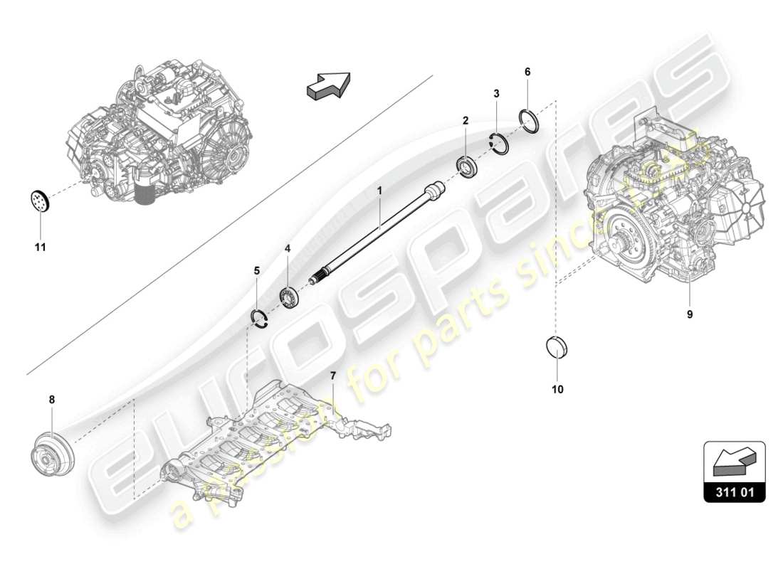 Lamborghini Evo Coupe 2WD (2023) INPUT SHAFT Part Diagram
