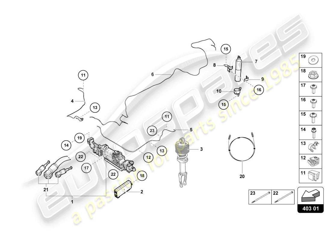 Lamborghini Evo Coupe 2WD (2023) LIFTING DEVICE Part Diagram