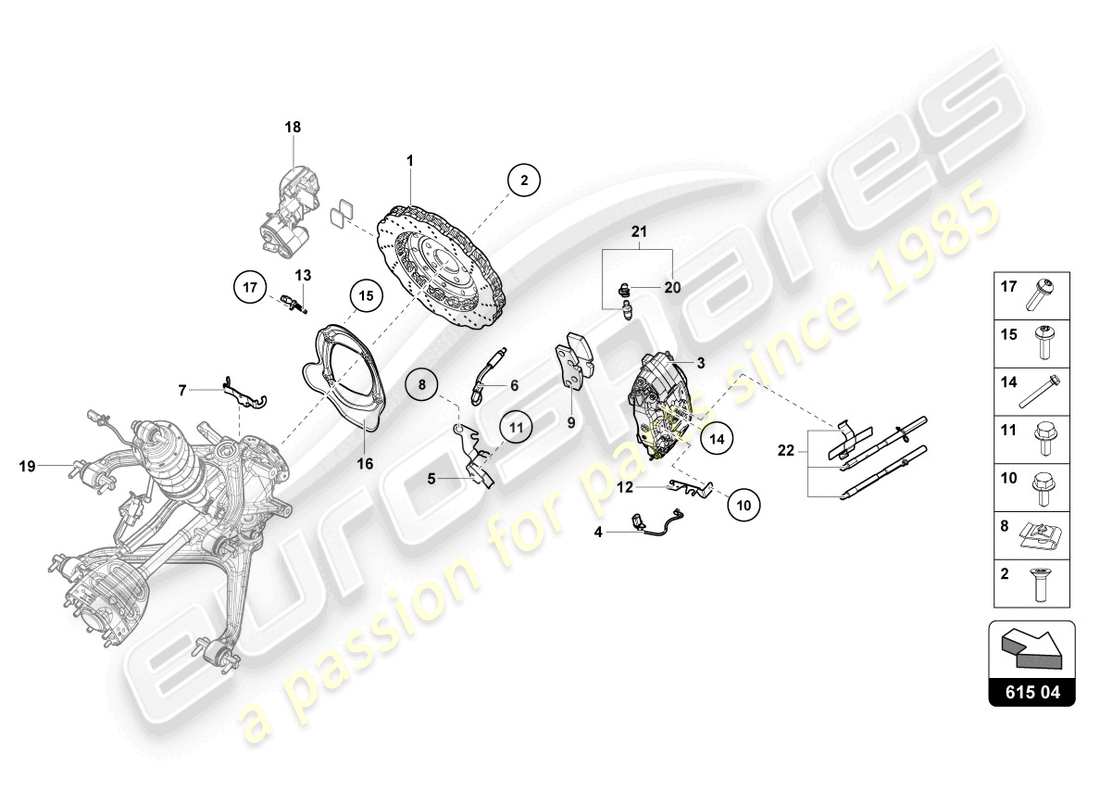 Lamborghini Evo Coupe 2WD (2023) BRAKE DISC (VENTED) REAR Part Diagram