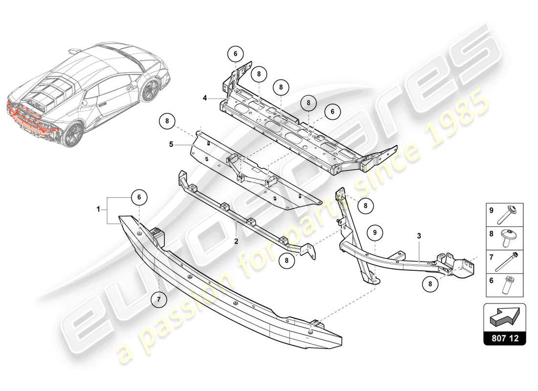 Lamborghini Evo Coupe 2WD (2023) BUMPER CARRIER Part Diagram