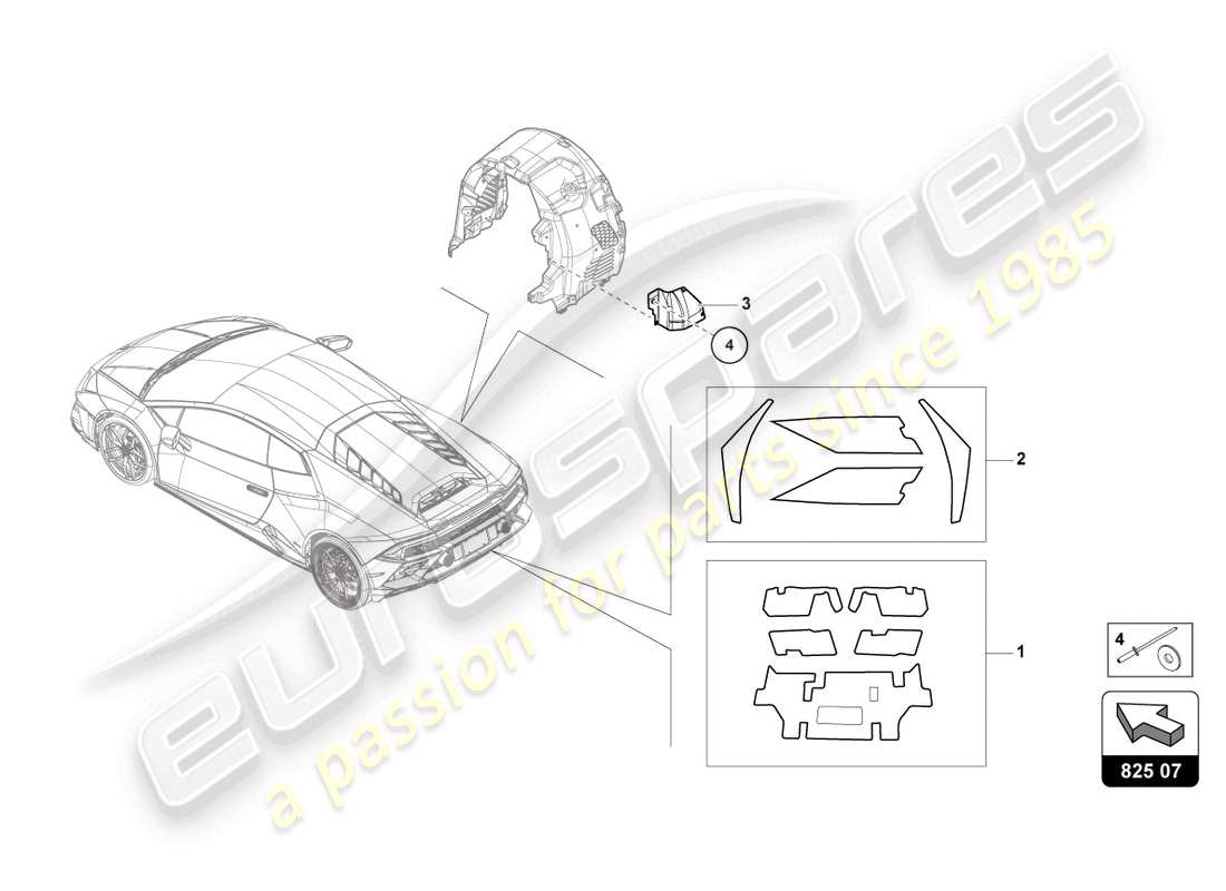 Lamborghini Evo Coupe 2WD (2023) HEAT INSULATION (SELF-ADHESIVE) Part Diagram