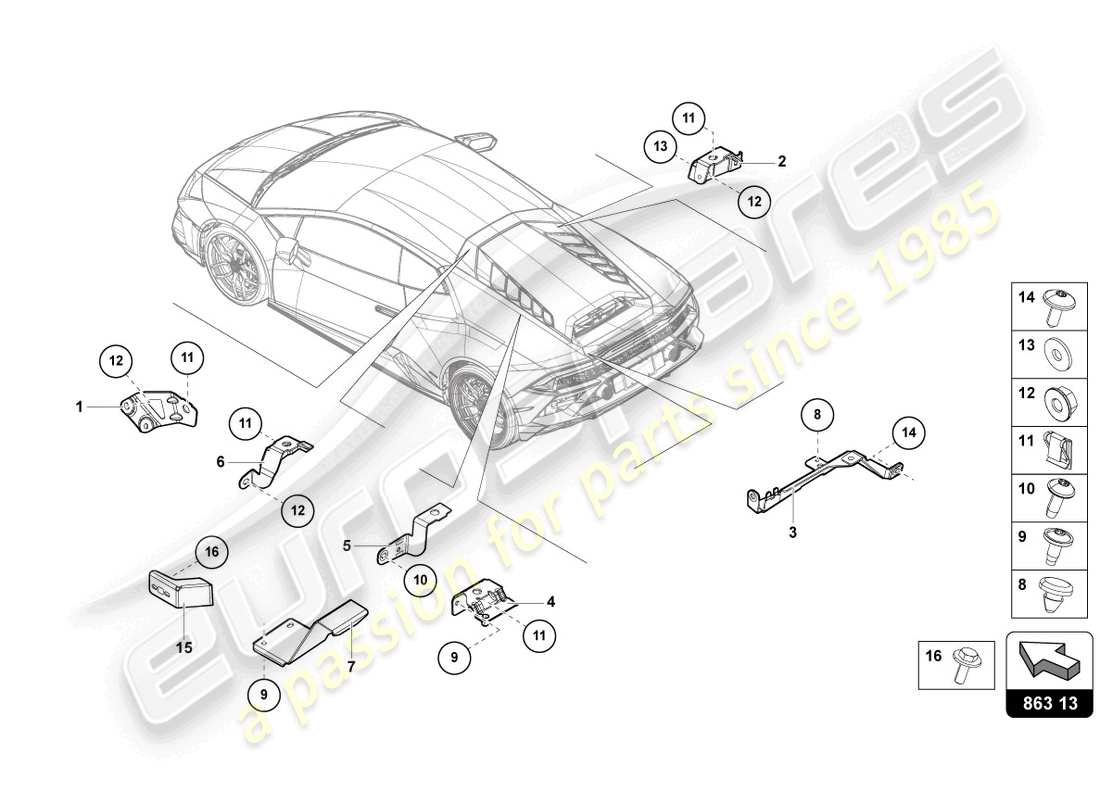 Lamborghini Evo Coupe 2WD (2023) SECURING PARTS FOR ENGINE Part Diagram