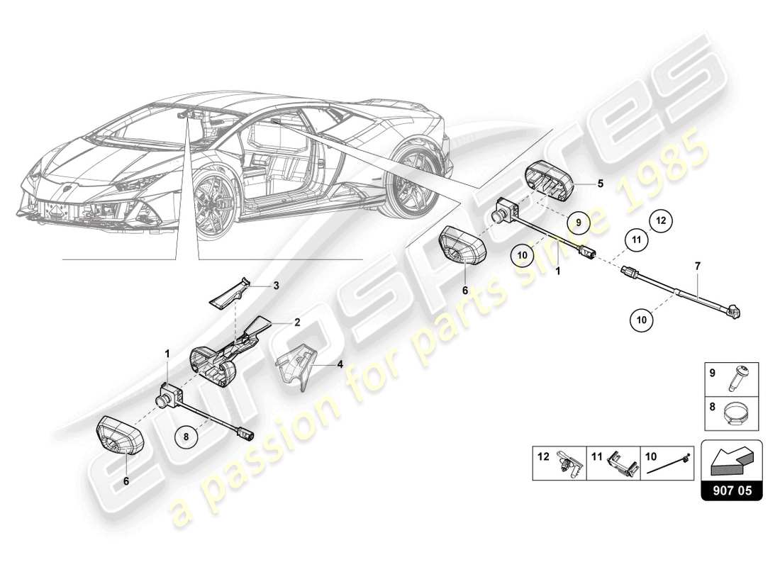Lamborghini Evo Coupe 2WD (2023) ELECTRICAL PARTS FOR VIDEO RECORDING AND TELEMETRY SYSTEM Part Diagram