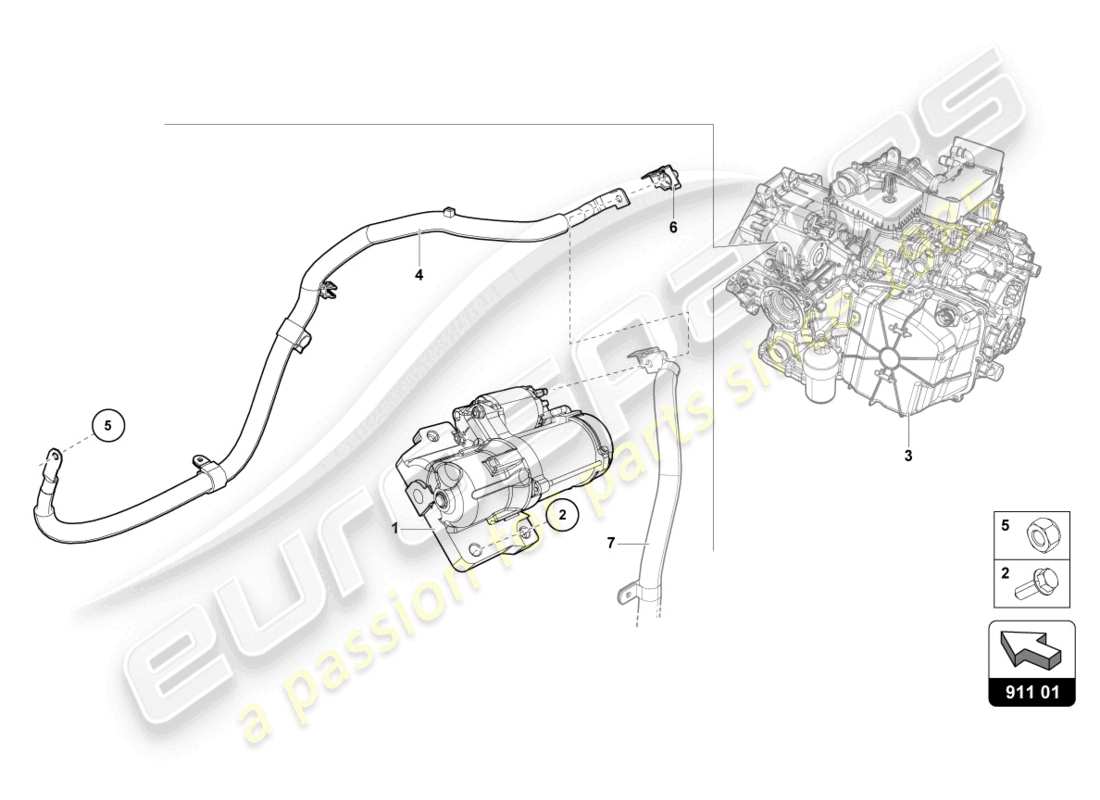 Lamborghini Evo Coupe 2WD (2023) STARTER Part Diagram