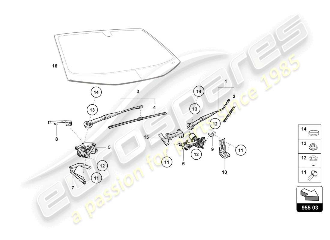 Lamborghini Evo Coupe 2WD (2023) WINDSHIELD WIPER Part Diagram