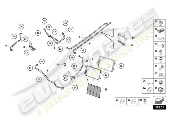 a part diagram from the Lamborghini Evo Coupe 2WD (2023) parts catalogue