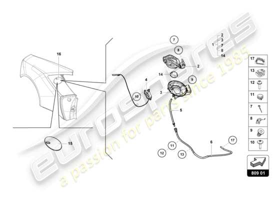 a part diagram from the Lamborghini HURACAN EVO parts catalogue