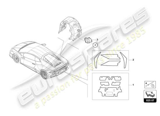 a part diagram from the Lamborghini Evo Coupe 2WD (2023) parts catalogue