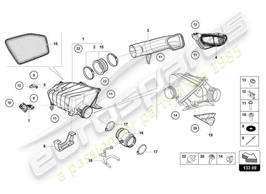 a part diagram from the Lamborghini HURACAN EVO parts catalogue