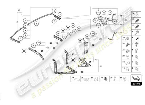 a part diagram from the Lamborghini HURACAN EVO parts catalogue