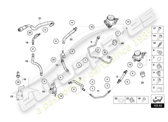 a part diagram from the Lamborghini HURACAN EVO parts catalogue