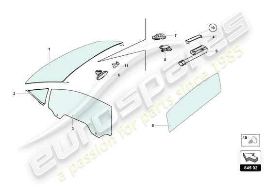 a part diagram from the Lamborghini Evo Spyder (2023) parts catalogue