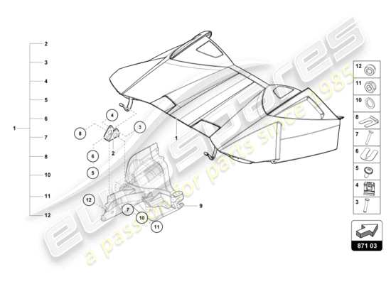 a part diagram from the Lamborghini HURACAN EVO parts catalogue