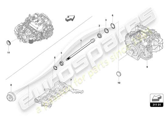 a part diagram from the Lamborghini Evo Spyder (2024) parts catalogue