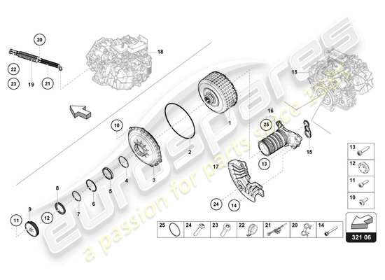 a part diagram from the Lamborghini HURACAN EVO parts catalogue