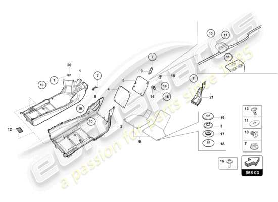 a part diagram from the Lamborghini HURACAN EVO parts catalogue