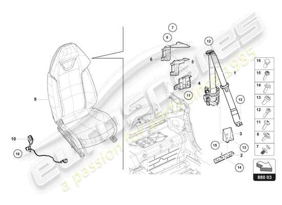 a part diagram from the Lamborghini HURACAN EVO parts catalogue