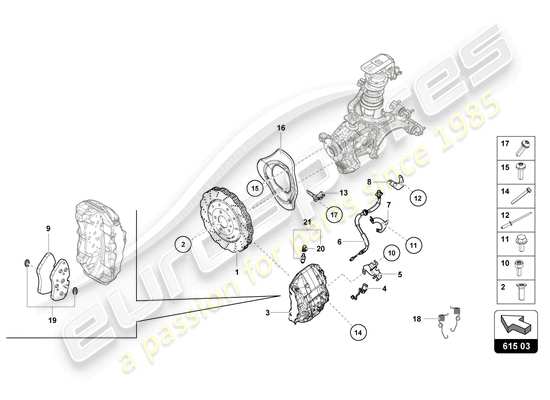 a part diagram from the Lamborghini HURACAN EVO parts catalogue