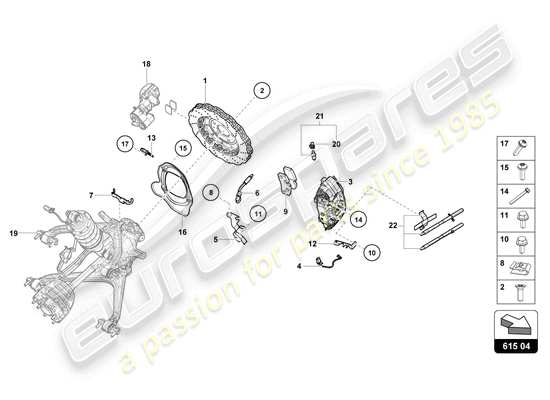 a part diagram from the Lamborghini Evo Spyder 2WD (2021) parts catalogue