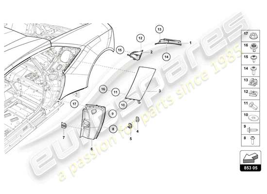 a part diagram from the Lamborghini HURACAN EVO parts catalogue