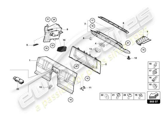 a part diagram from the Lamborghini HURACAN EVO parts catalogue