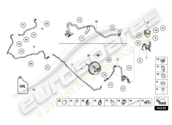 a part diagram from the Lamborghini Evo Spyder 2WD (2022) parts catalogue