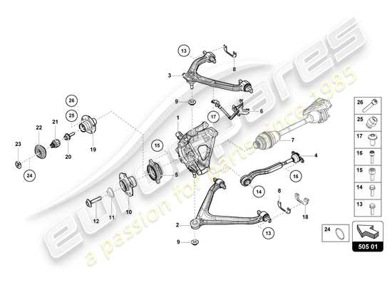 a part diagram from the Lamborghini HURACAN EVO parts catalogue