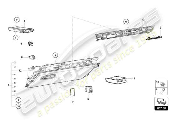 a part diagram from the Lamborghini HURACAN EVO parts catalogue