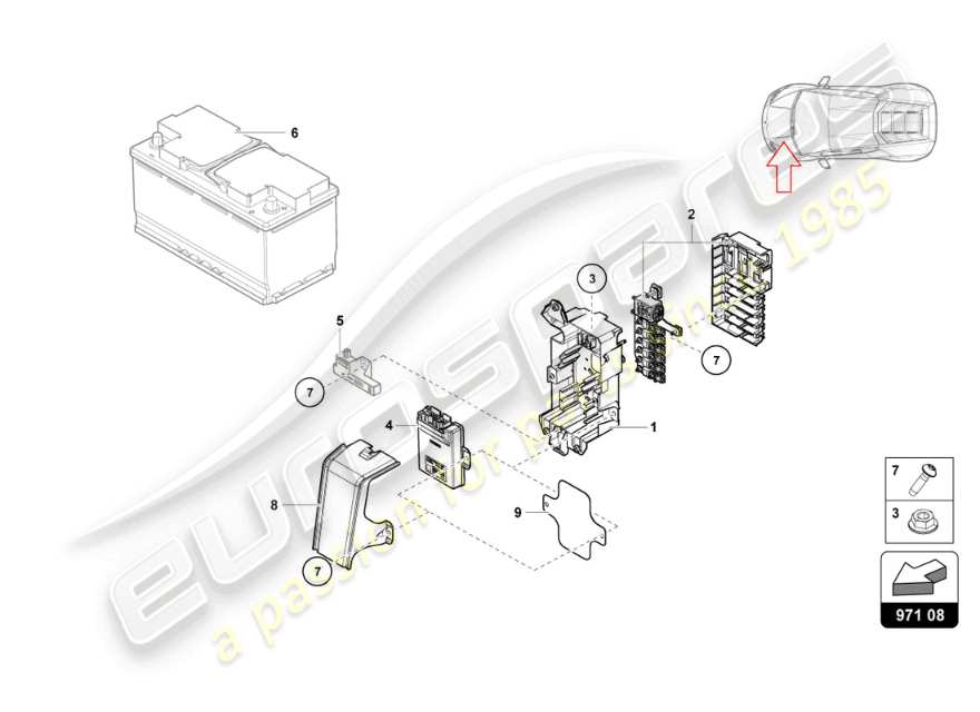 Sterrato (2024) FUSE BOX Parts Diagram (971.08.00)