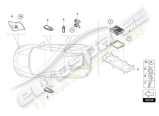 a part diagram from the Lamborghini Huracan Sterrato parts catalogue