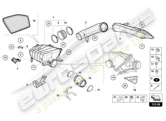 a part diagram from the Lamborghini Huracan Sterrato parts catalogue