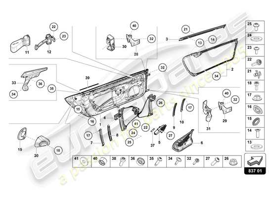 a part diagram from the Lamborghini Huracan Sterrato parts catalogue