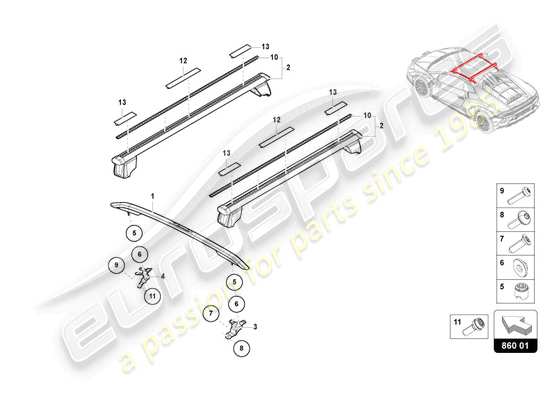 a part diagram from the Lamborghini Huracan Sterrato parts catalogue