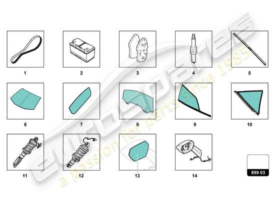 a part diagram from the Lamborghini Huracan Sterrato parts catalogue