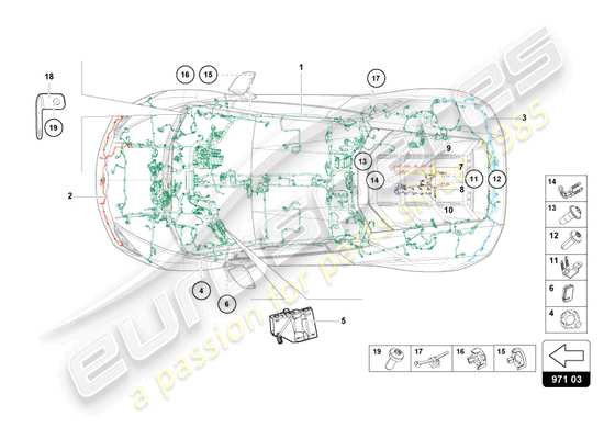 a part diagram from the Lamborghini Huracan Sterrato parts catalogue