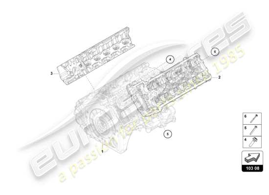 a part diagram from the Lamborghini Huracan Tecnica parts catalogue