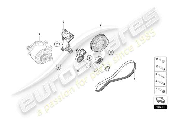 a part diagram from the Lamborghini Huracan Tecnica parts catalogue