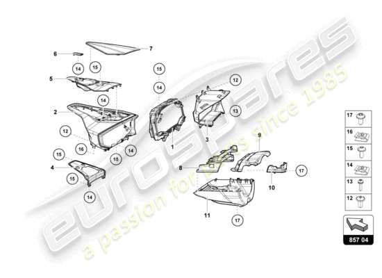 a part diagram from the Lamborghini Huracan Tecnica parts catalogue