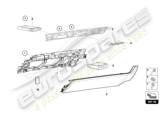 a part diagram from the Lamborghini Huracan Tecnica parts catalogue